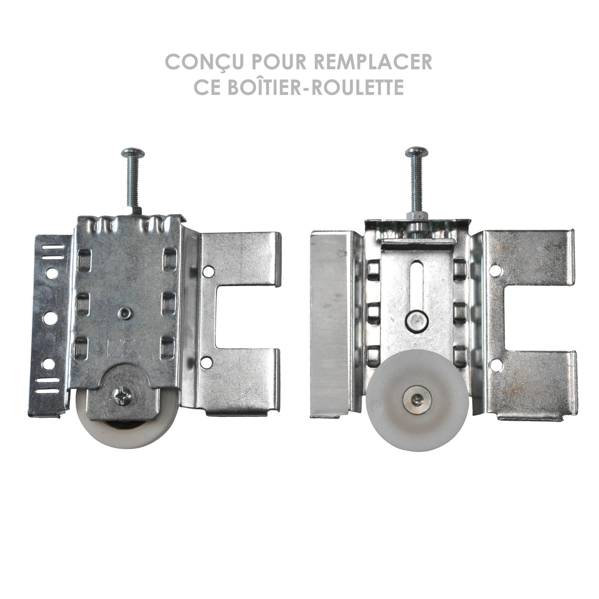 2 boitiers et 2 roulettes basses - Coulissant Acier -  S212| S312