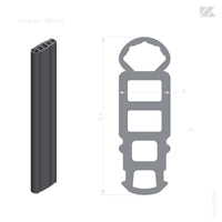 2 joints compensateur de plinthe -  Coulissant Alu - Gris - 2800 mm à recouper