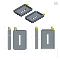 2 boitiers pivotants + 2 ferrures gauche et droite - pivotant acier