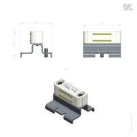 1 ensemble loqueteau magnétique blanc + support - Pivotant Acier